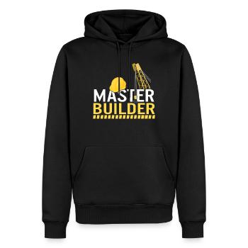 Ensemble de chemises familiales assorties pour 3 maîtres constructeurs - Sweat à capuche Premium bio Homme - noir - Devant - Nico (187cm)