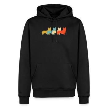 Peembroke Welsh Corgi Rétro Vintage - Sweat à capuche Premium bio Homme - noir - Devant - Nico (187cm)