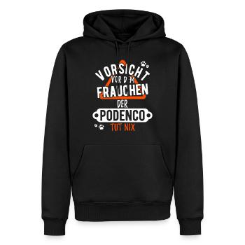 Lustiges Podenco Hund Geschenk Frauchen - Männer Premium Bio Hoodie - Schwarz - Vorne - Nico (187cm)