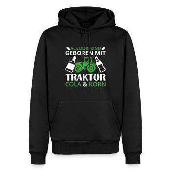 lustiger Dorfkind Cola Korn Schnaps Trakor Treker - Männer Premium Bio Hoodie - Schwarz - Vorne - Nico (187cm)