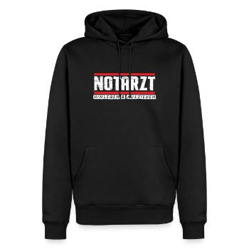 Notarzt bitte ausziehen Sanitäter Ersthelfer - Männer Premium Bio Hoodie - Schwarz - Vorne - Nico (187cm)