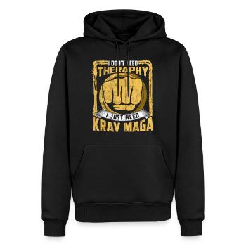 Krav Maga - Sweat à capuche Premium bio Homme - noir - Devant - Nico (187cm)
