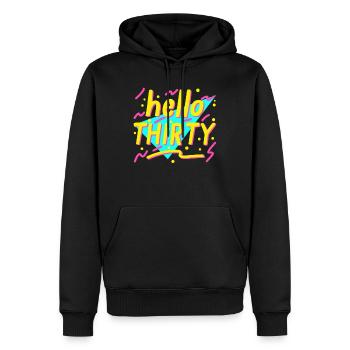 30th Birthday Womens Shirt Hallo 30er Jahre Rad - Männer Premium Bio Hoodie - Schwarz - Vorne - Nico (187cm)