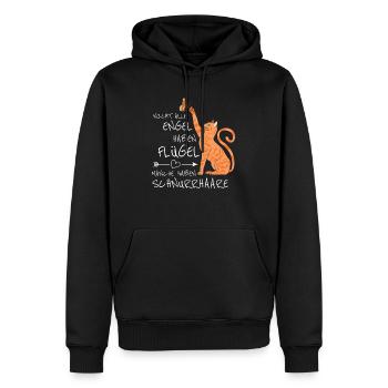 Katzenbesitzer haben Katzen mit Schnurrhaare Engel - Männer Premium Bio Hoodie - Schwarz - Vorne - Nico (187cm)