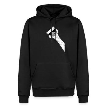Strauß-Laufvogel mit Brille - Männer Premium Bio Hoodie - Schwarz - Vorne - Nico (187cm)