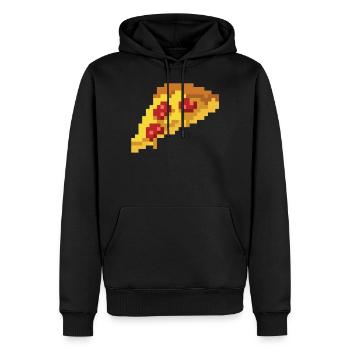 Déguisement rétro 8 bits de Pizza Pixel 80 - Sweat à capuche Premium bio Homme - noir - Devant - Nico (187cm)
