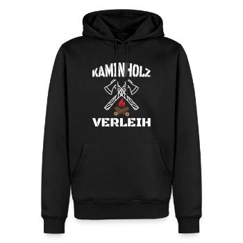 Bois de cheminée Location bois bois bois idée cadeau - Sweat à capuche Premium bio Homme - noir - Devant - Nico (187cm)