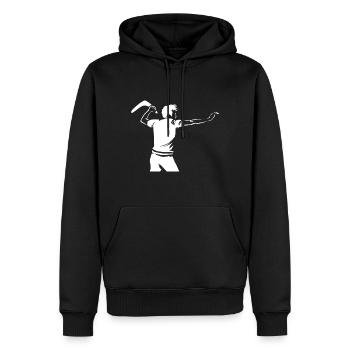 Bumerang - Männer Premium Bio Hoodie - Schwarz - Vorne - Nico (187cm)