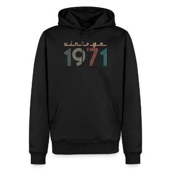 50. Geburtstag 50er Geschenk Vintage 1971 - Männer Premium Bio Hoodie - Schwarz - Vorne - Nico (187cm)