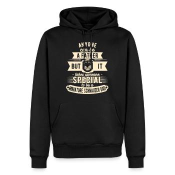 Zwergschnauzer Papa lustig - Männer Premium Bio Hoodie - Schwarz - Vorne - Nico (187cm)
