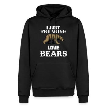 Ours ours ours brun sauvage forêt - Sweat à capuche Premium bio Homme - noir - Devant - Nico (187cm)