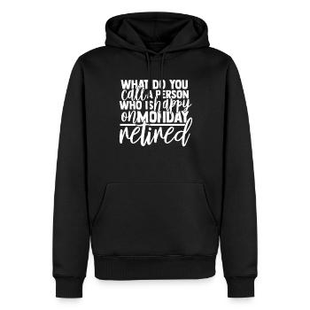 Pension - Sweat à capuche Premium bio Homme - noir - Devant - Nico (187cm)