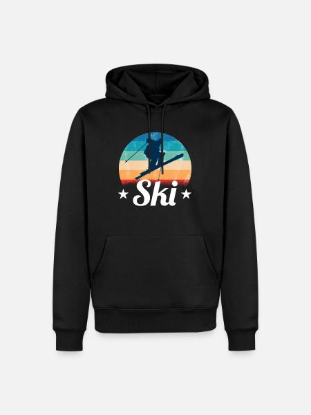 Ski - Männer Premium Bio Hoodie - Schwarz