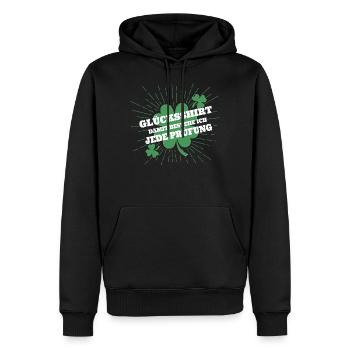 Glücksbringer Prüfung Abi Abitur Studium Schule - Männer Premium Bio Hoodie - Schwarz - Vorne - Nico (187cm)