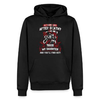 life after death touch my Daughter and You ll find - Männer Premium Bio Hoodie - Schwarz - Vorne - Nico (187cm)