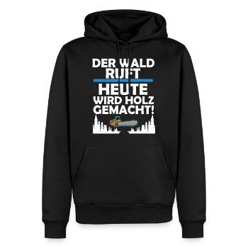 Holz Machen - Männer Premium Bio Hoodie - Schwarz - Vorne - Nico (187cm)