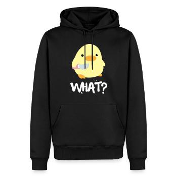 What What Duck With Knife Meme Funny Saying Fun - Sweat à capuche Premium bio Homme - noir - Devant - Nico (187cm)