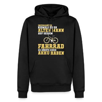 Lustige Fahrrad Sprüche - Männer Premium Bio Hoodie - Schwarz - Vorne - Nico (187cm)
