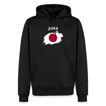 Bannière du drapeau japonais du Japon - Sweat à capuche Premium bio Homme - noir - Devant - Nico (187cm)