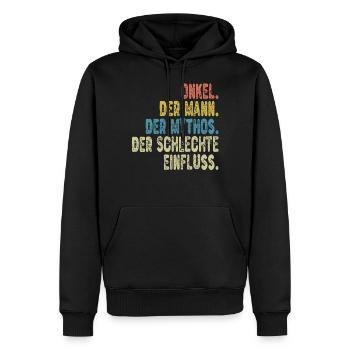 Onkel Geschenkidee - Bester Onkel auf der Welt - Männer Premium Bio Hoodie - Schwarz - Vorne - Nico (187cm)