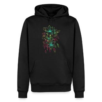 Neon Lilies Cadeaux - Sweat à capuche Premium bio Homme - noir - Devant - Nico (187cm)