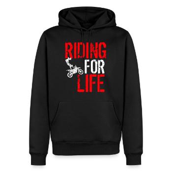 Riding Buddies for life - Sweat à capuche Premium bio Homme - noir - Devant - Nico (187cm)