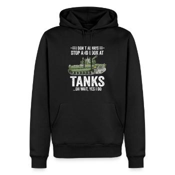 Cadeau militaire de vétéran de réservoir de l'armée - Sweat à capuche Premium bio Homme - noir - Devant - Nico (187cm)