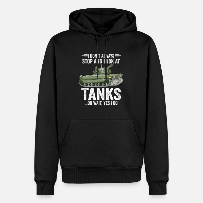 Armee Panzer Veteran Militär Geschenk - Männer Premium Bio Hoodie - Schwarz