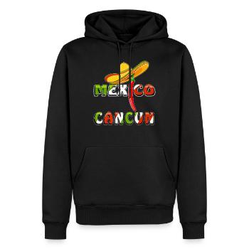 MEXIQUE CANCUN - Sweat à capuche Premium bio Homme - noir - Devant - Nico (187cm)
