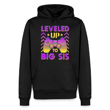 Ich werde grosse Schwester - Männer Premium Bio Hoodie - Schwarz - Vorne - Nico (187cm)