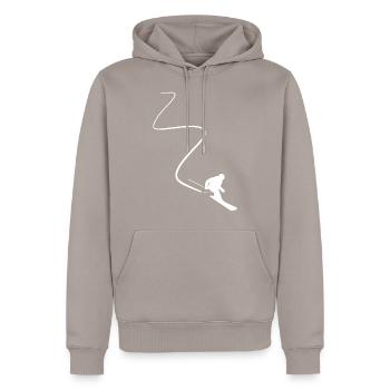 Tiefschnee ski fahrer ski wintersport geschenk - Männer Premium Bio Hoodie - Taupe - Vorne - Nico (187cm)