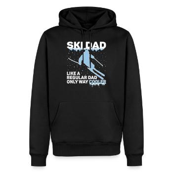 Ski papa père ski papa cadeau d’hiver - Sweat à capuche Premium bio Homme - noir - Devant - Nico (187cm)