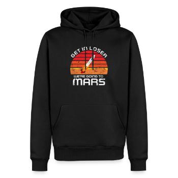 Mars - Sweat à capuche Premium bio Homme - noir - Devant - Nico (187cm)