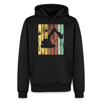 Bagger Kinder - Männer Premium Bio Hoodie - Schwarz - Vorne - Nico (187cm)