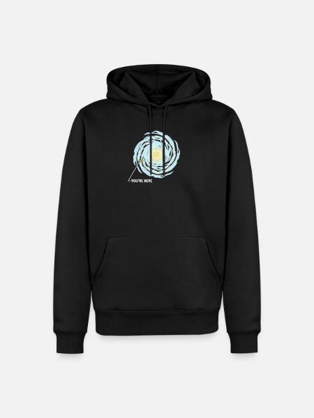 Du bist Hier in der Galaxie - Männer Premium Bio Hoodie - Schwarz