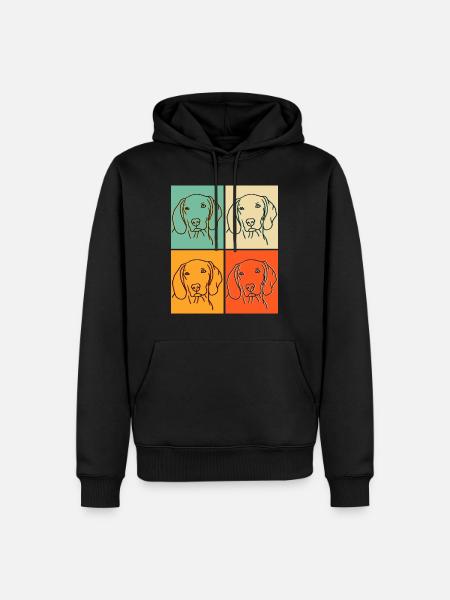 Weimaraner Popart Geschenk - Männer Premium Bio Hoodie - Schwarz