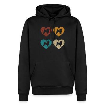 Maltipoo Vintage Herz Familienhund Geschenk - Männer Premium Bio Hoodie - Schwarz - Vorne - Nico (187cm)