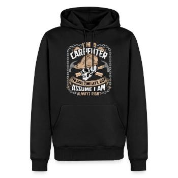 Zimmermann - Männer Premium Bio Hoodie - Schwarz - Vorne - Nico (187cm)
