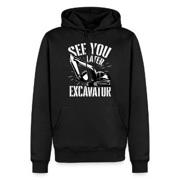 Pellets de voirie - Sweat à capuche Premium bio Homme - noir - Devant - Nico (187cm)