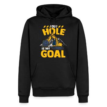 Pellets de voirie - Sweat à capuche Premium bio Homme - noir - Devant - Nico (187cm)