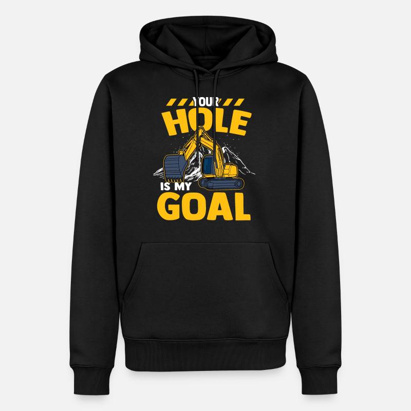 Bagger Straßenbau - Männer Premium Bio Hoodie - Schwarz