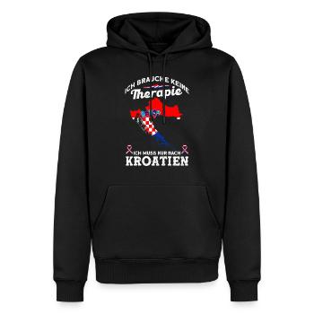 Kroatien Kroatische Flagge Therapie Urlaub Motiv - Männer Premium Bio Hoodie - Schwarz - Vorne - Nico (187cm)