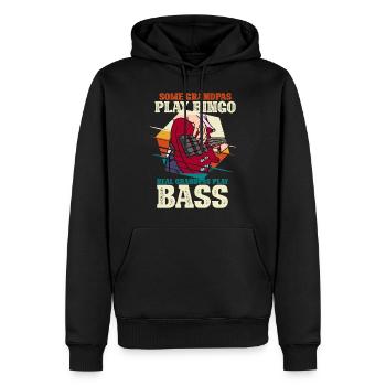 Real Grandpas Play Bass guitariste grand-père - Sweat à capuche Premium bio Homme - noir - Devant - Nico (187cm)