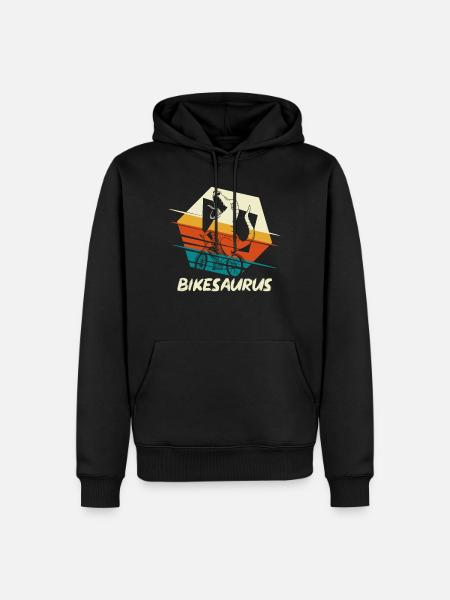 Cycliste dinosaure Bikesaurus T-Rex - Sweat à capuche Premium bio Homme - noir