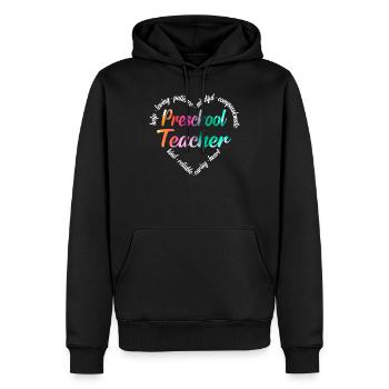Enseignant préscolaire - Sweat à capuche Premium bio Homme - noir - Devant - Nico (187cm)