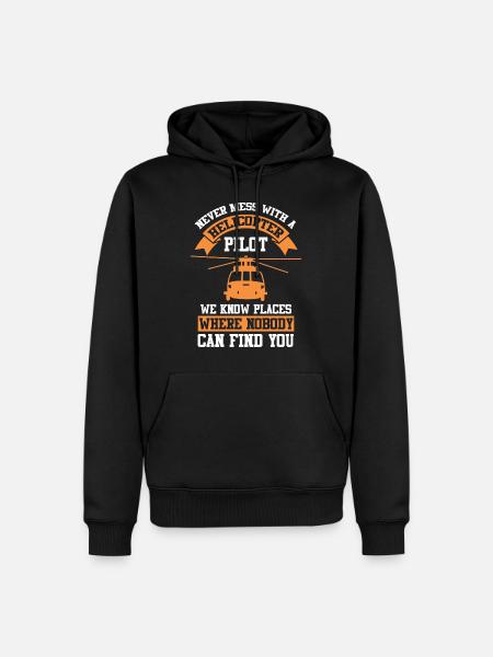 Helicopter airplane pilot flying gift - Men’s Premium Organic Hoodie - black