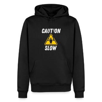 Signe lent de prudence de tortue - Sweat à capuche Premium bio Homme - noir - Devant - Nico (187cm)