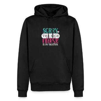 Désolé, la gentille infirmière est en vacances - cadeau d'infirmière - Sweat à capuche Premium bio Homme - noir - Devant - Nico (187cm)