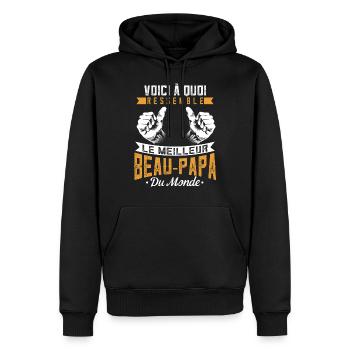 Step-dad gifts step-dad - Men’s Premium Organic Hoodie - black - Front - Nico (187cm)