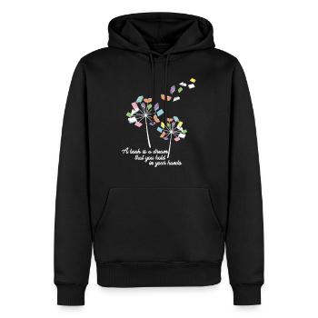 Reading a Book Literature A Book Is A Dream That Hold I - Men’s Premium Organic Hoodie - black - Front - Nico (187cm)